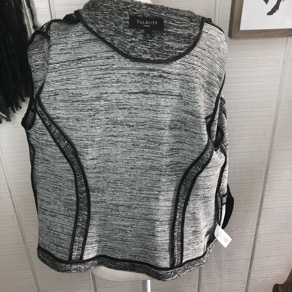 Talbots black and gray marled open front blazer - Picture 5 of 7